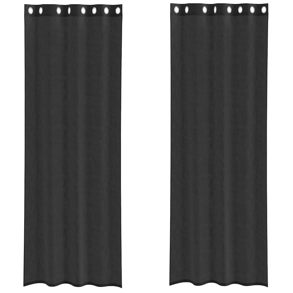 Vidaxl gordijnen voile met doorvoertules 2 st 140x300 cm zwart