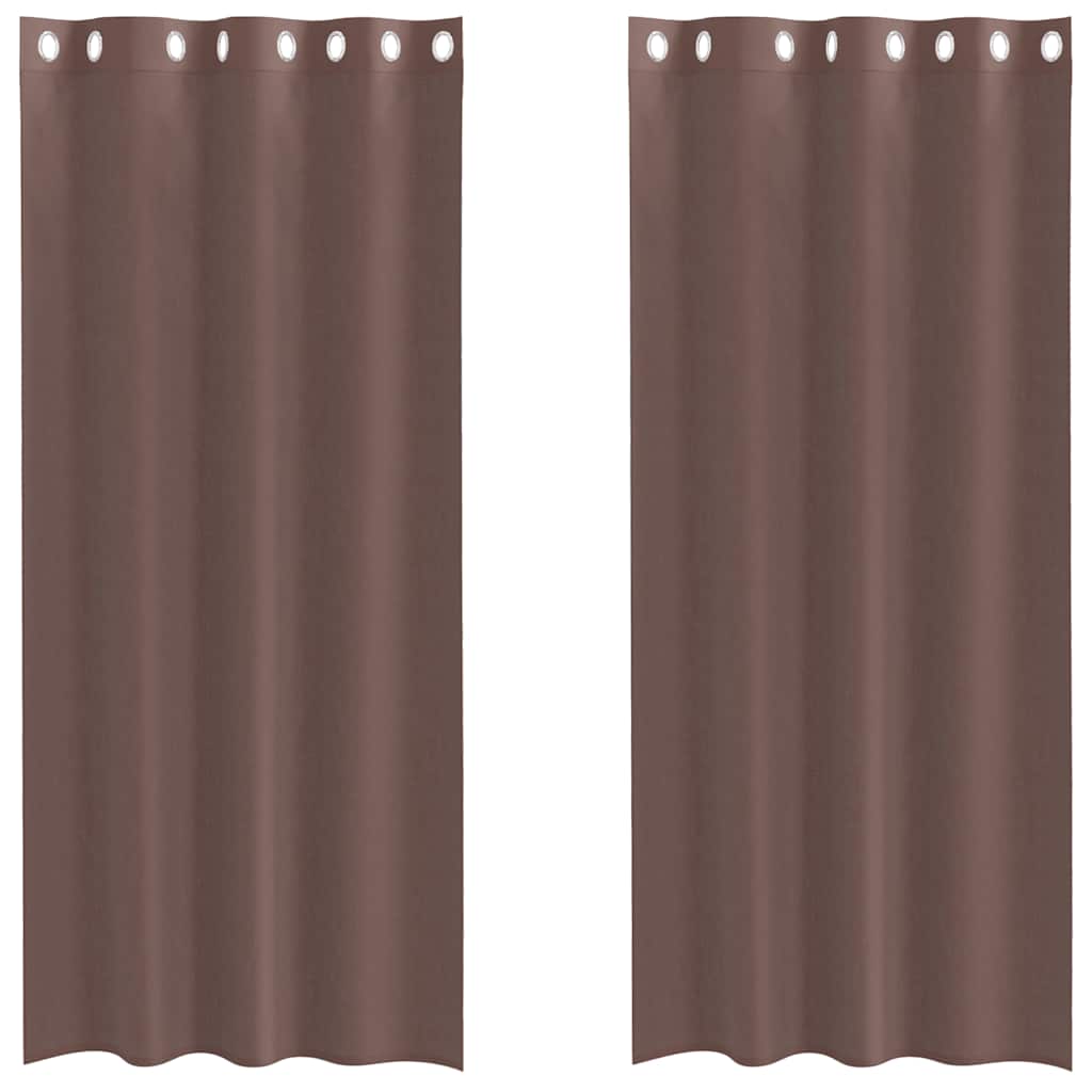Vidaxl gordijnen voile met doorvoertules 2 st 140x245 cm bruin
