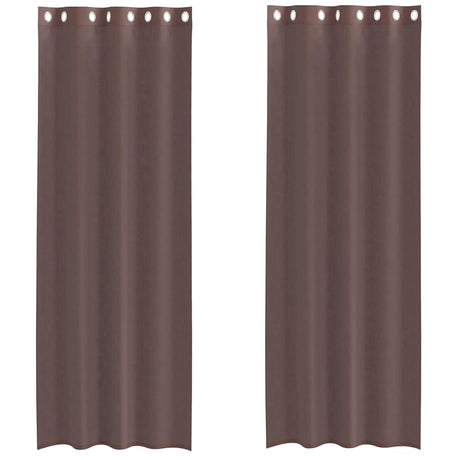 Vidaxl gordijnen voile met doorvoertules 2 st 140x260 cm bruin