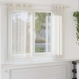 Vidaxl gordijnen voile met doorvoertules 2 st 140x140 cm crèmekleurig