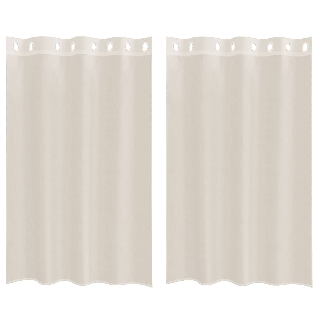 Vidaxl gordijnen voile met doorvoertules 2 st 140x175 cm crèmekleurig