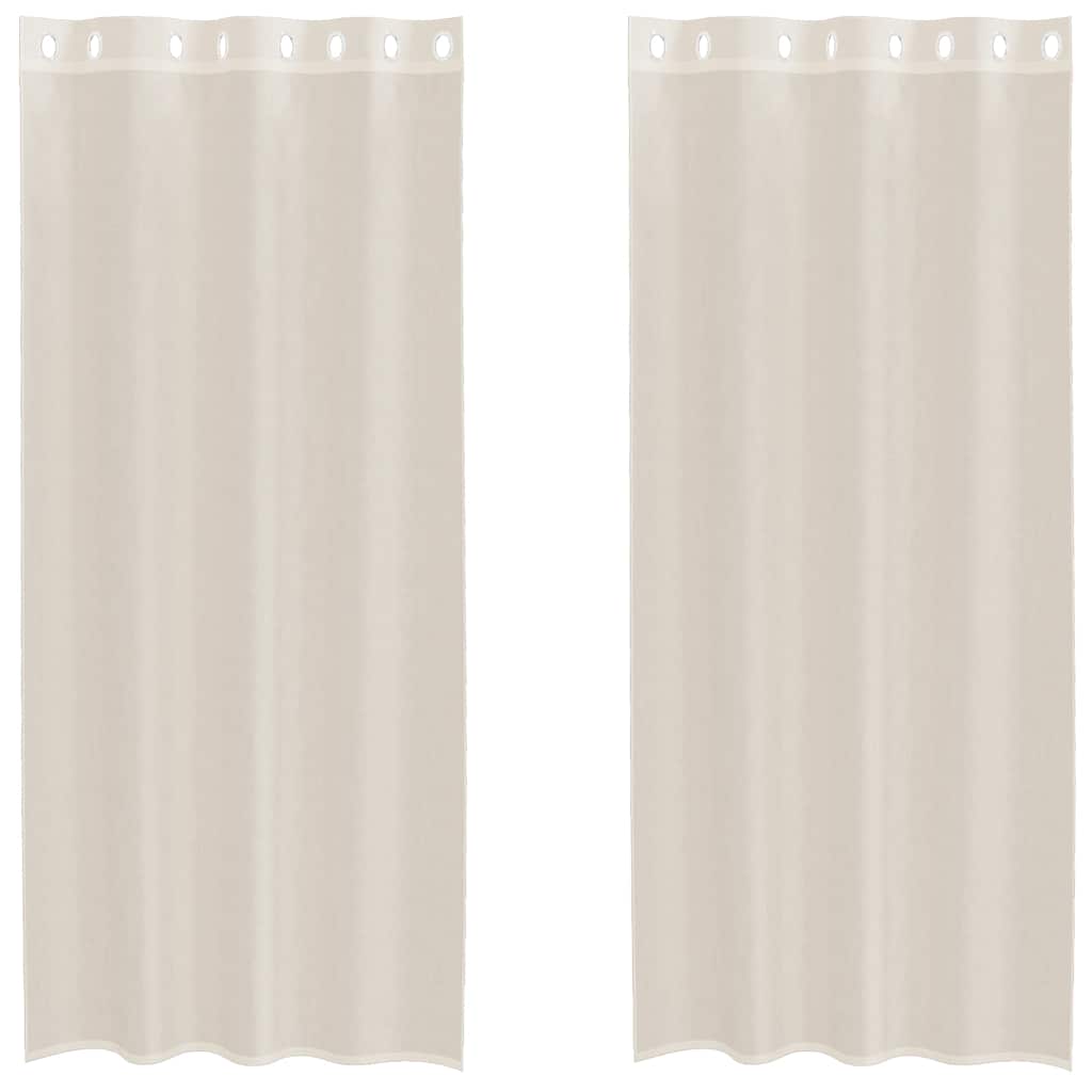Vidaxl gordijnen voile met doorvoertules 2 st 140x225 cm crèmekleurig