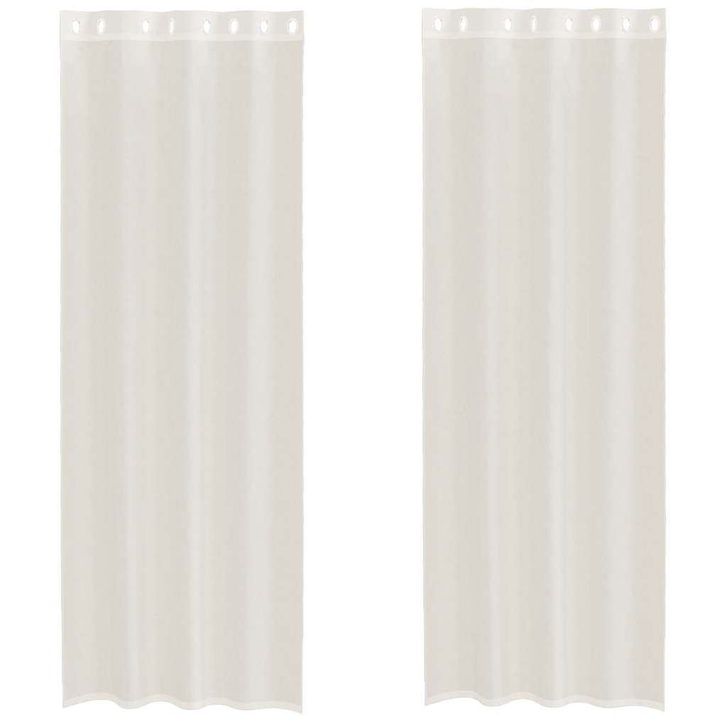 Vidaxl gordijnen voile met doorvoertules 2 st 140x260 cm crèmekleurig