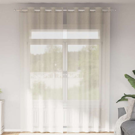 Vidaxl gordijnen voile met doorvoertules 2 st 140x300 cm crème
