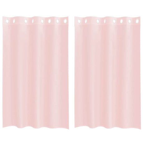 Vidaxl gordijnen voile met doorvoertules 2 st 140x175 cm lichtroze
