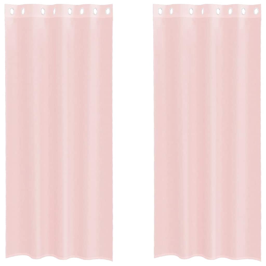Vidaxl gordijnen voile met doorvoertules 2 st 140x225 cm lichtroze