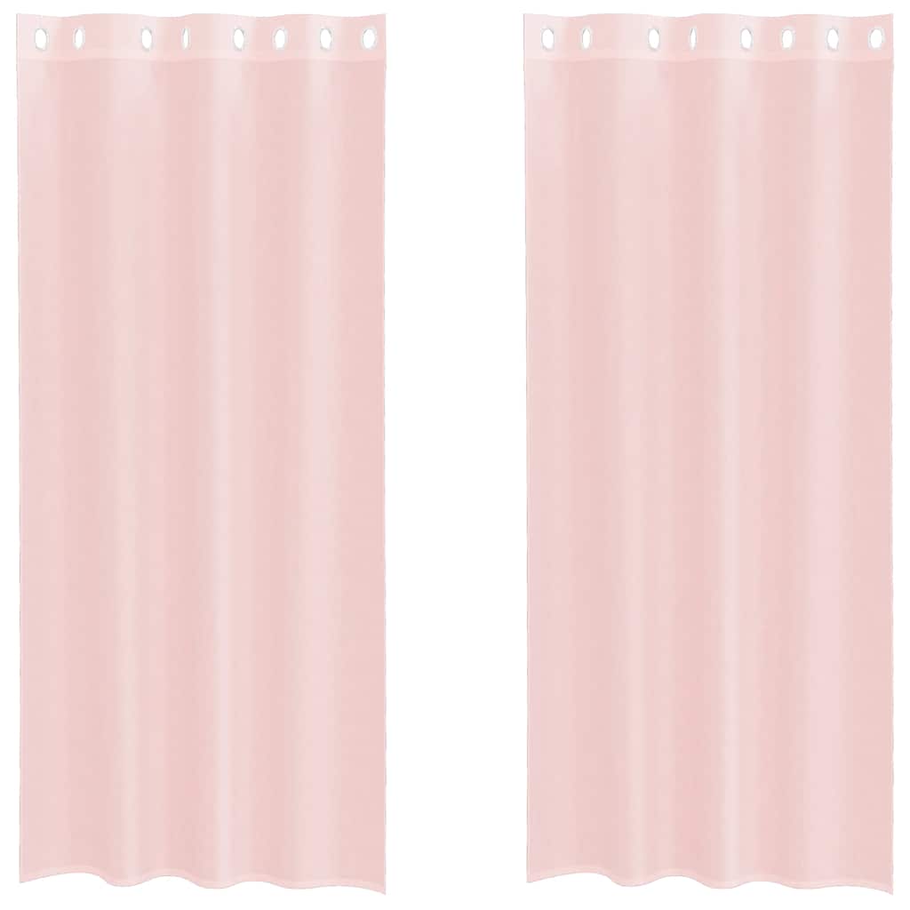 Vidaxl gordijnen voile met doorvoertules 2 st 140x245 cm lichtroze