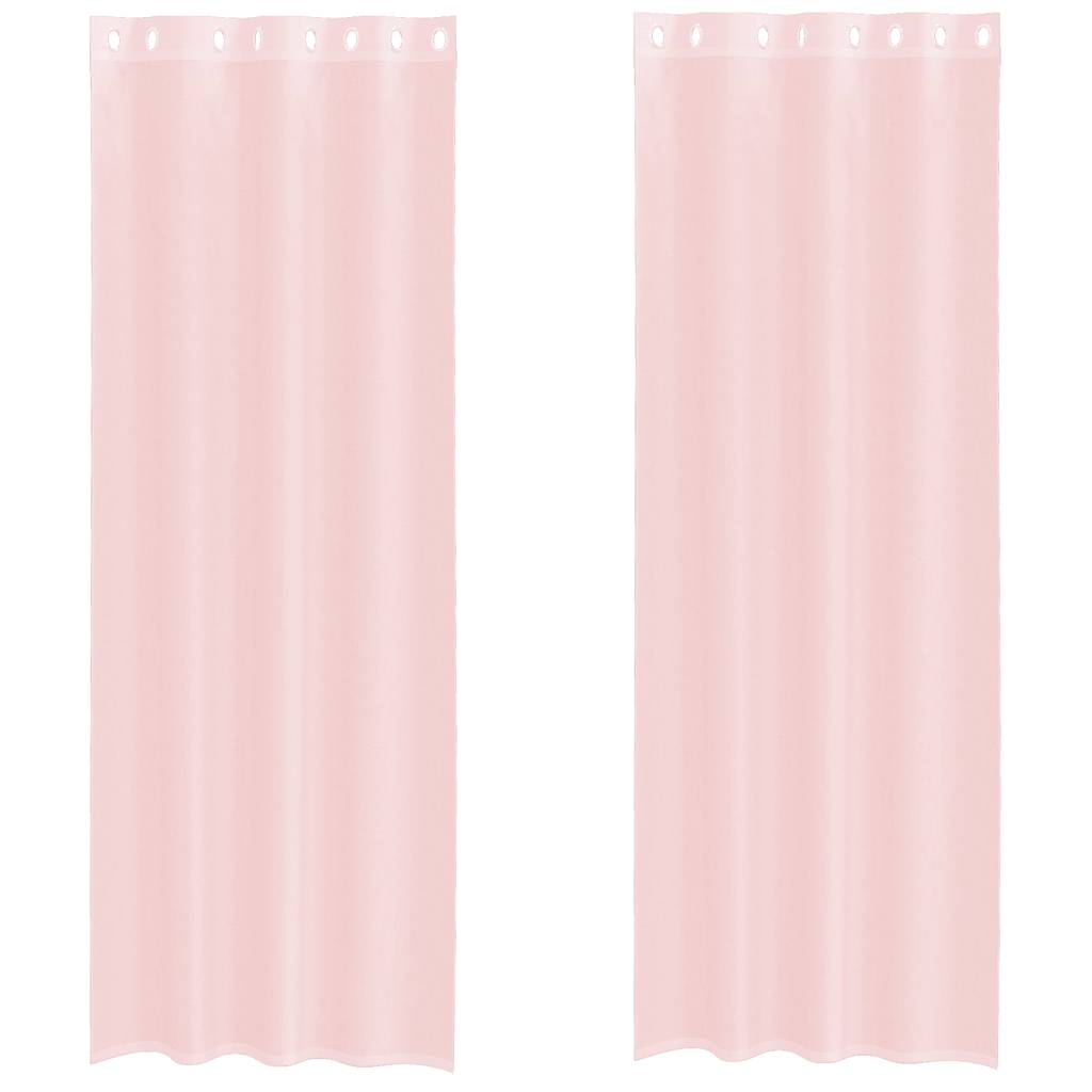 Vidaxl gordijnen voile met doorvoertules 2 st 140x260 cm lichtroze