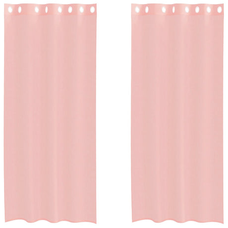 Vidaxl gordijnen voile met doorvoertules 2 st 140x245 cm roze