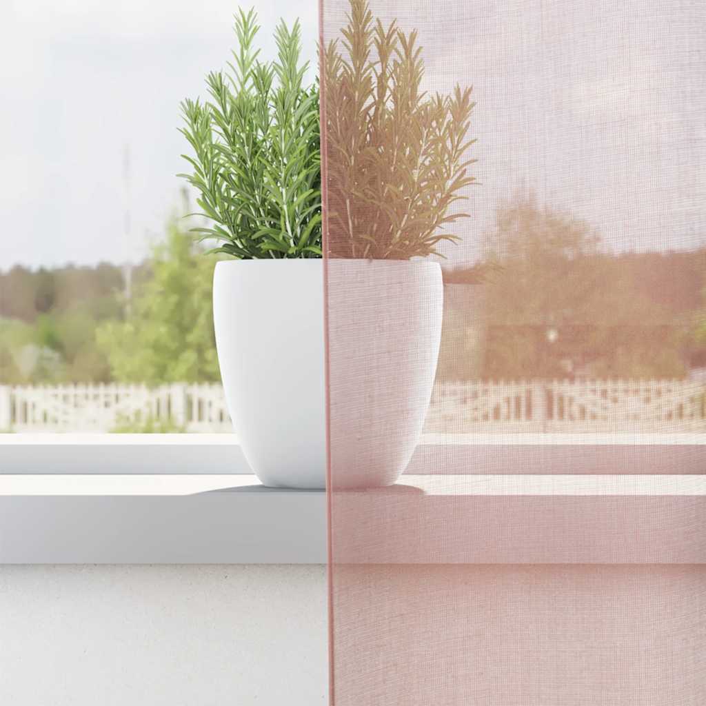 Vidaxl gordijnen voile met doorvoertules 2 st 140x260 cm roze