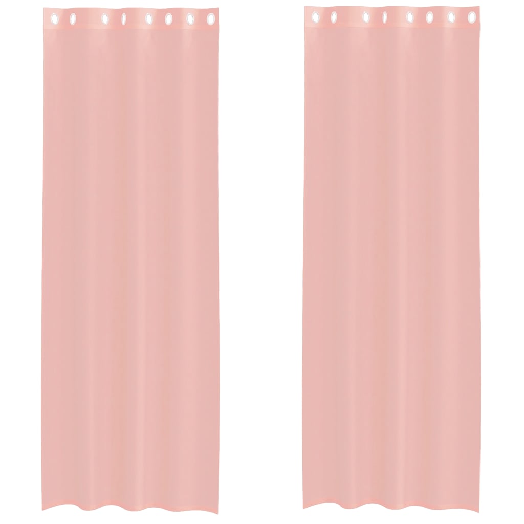 Vidaxl gordijnen voile met doorvoertules 2 st 140x300 cm roze
