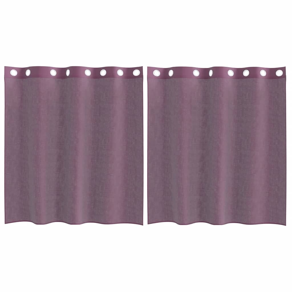 Vidaxl gordijnen voile met doorvoertules 2 st paars 140x140 cm