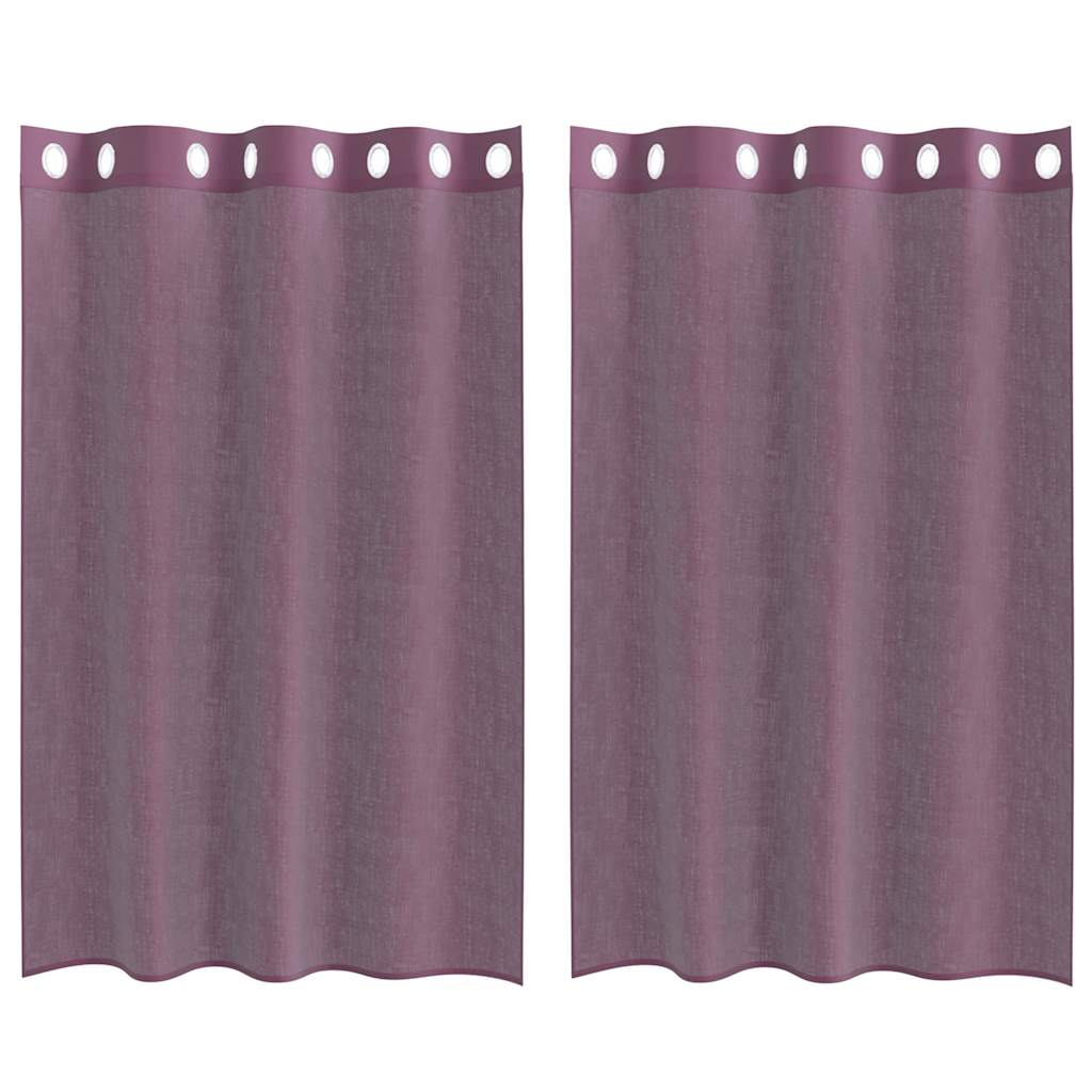 Vidaxl gordijnen voile met doorvoertules 2 st 140x175 cm paars