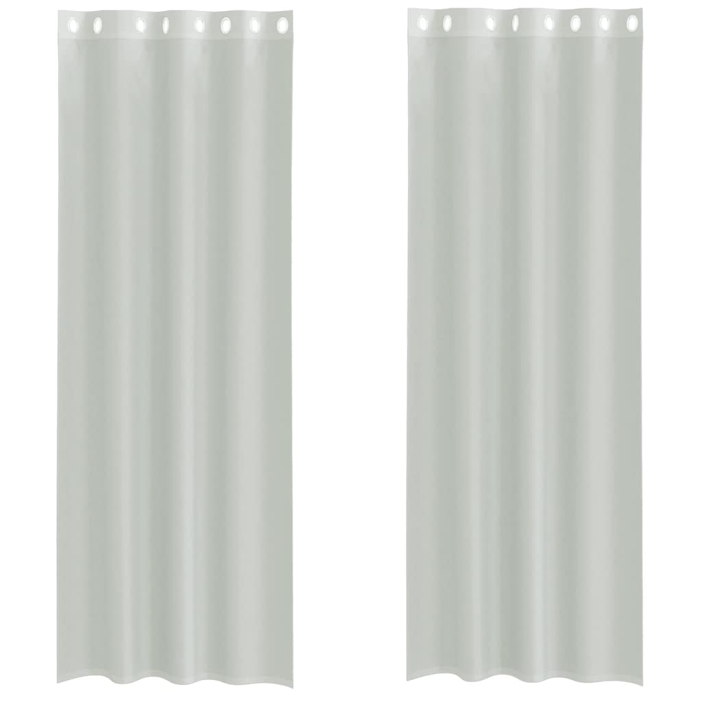 Vidaxl gordijnen voile met doorvoertules 2 st 140x260 cm lichtgrijs