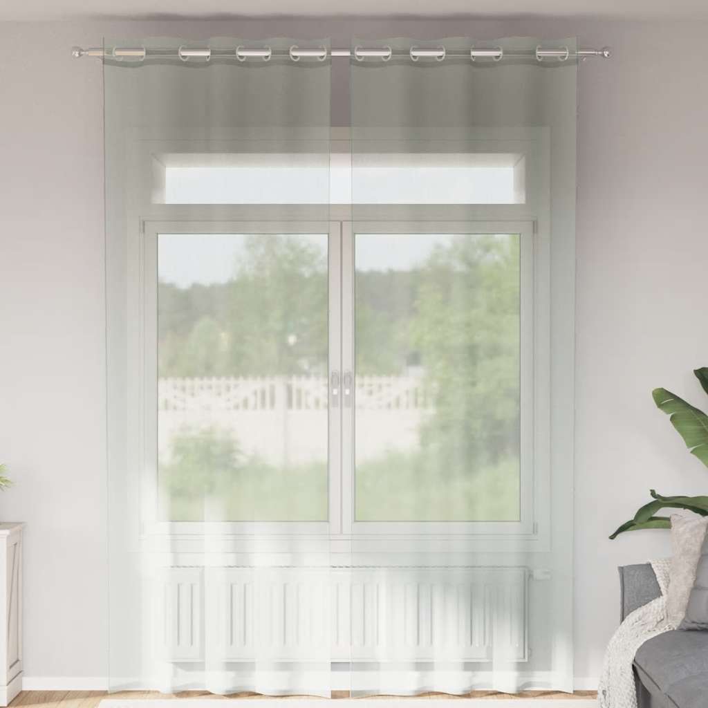 Vidaxl gordijnen voile met doorvoertules 2 st 140x260 cm lichtgrijs
