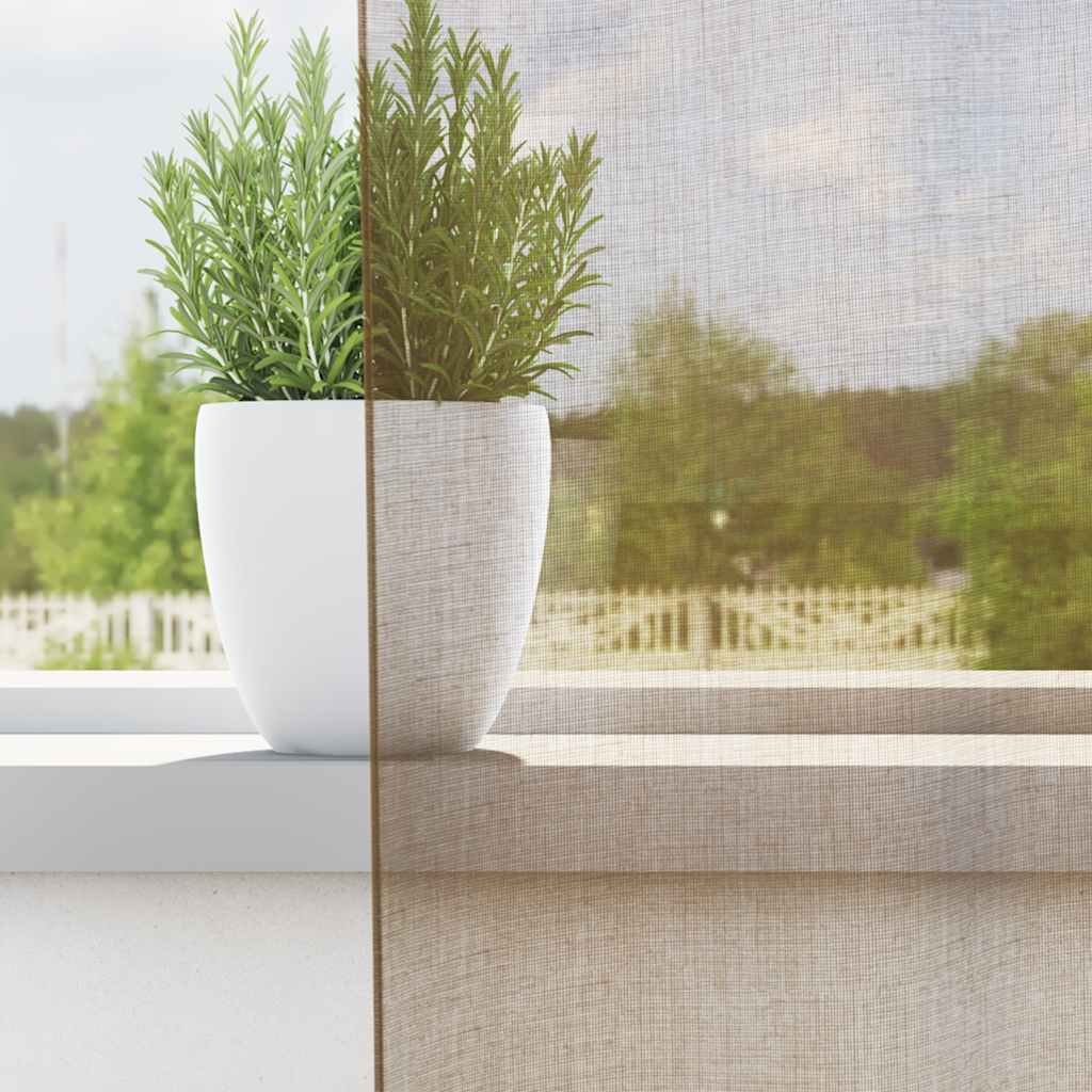Vidaxl gordijnen voile met doorvoertules 2 st lichtbruin