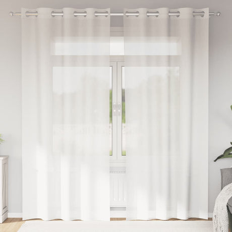 Vidaxl gordijnen voile met doorvoertules 2 st wit