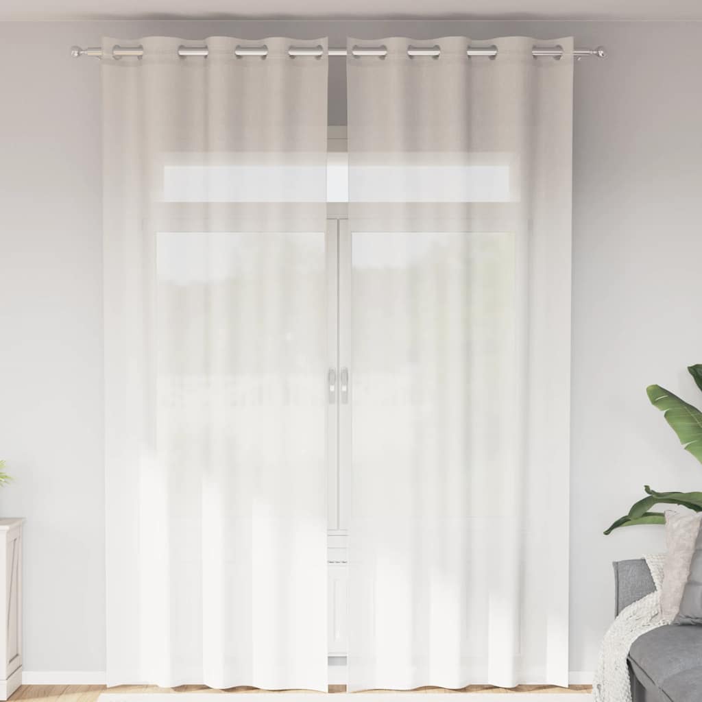 Vidaxl gordijnen voile met doorvoertules 2 st wit