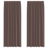 Vidaxl gordijnen voile met roedezakken 2 st bruin