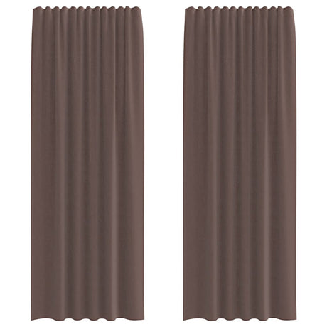 Vidaxl gordijnen voile met roedezakken 2 st bruin