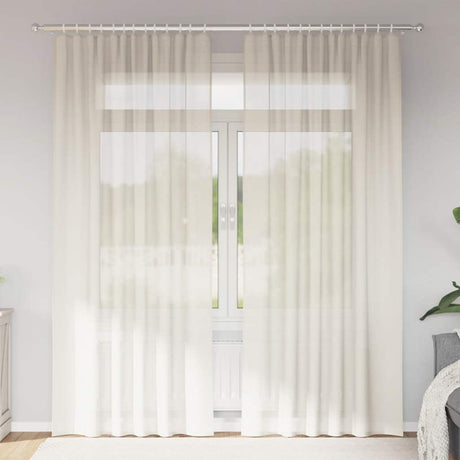 Vidaxl gordijnen voile met roedezakken 2 st crèmekleurig