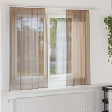 Vidaxl gordijnen voile met roedezakken 2 st lichtbruin