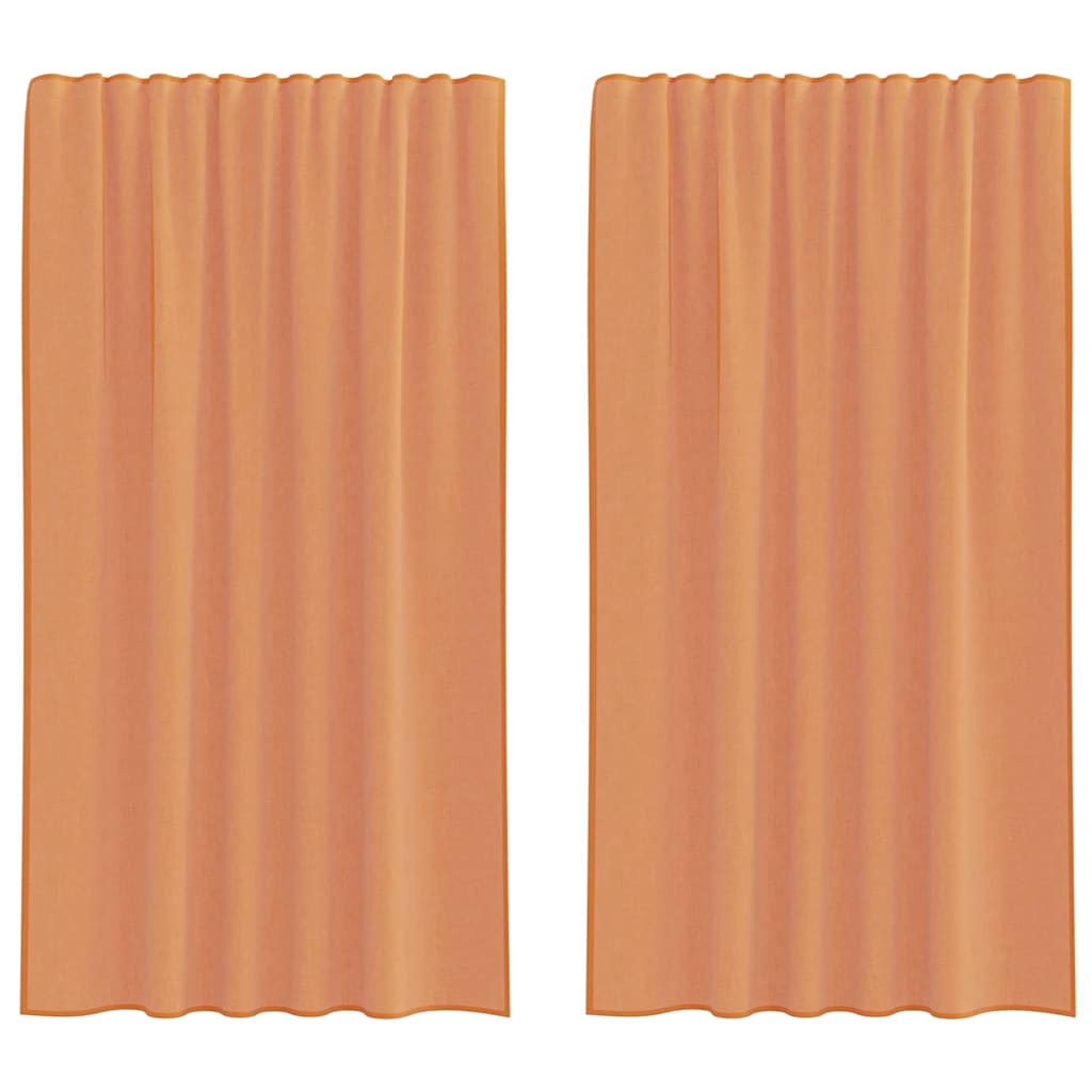 Vidaxl voile gordijnen met roedezakken 2 st terracotta