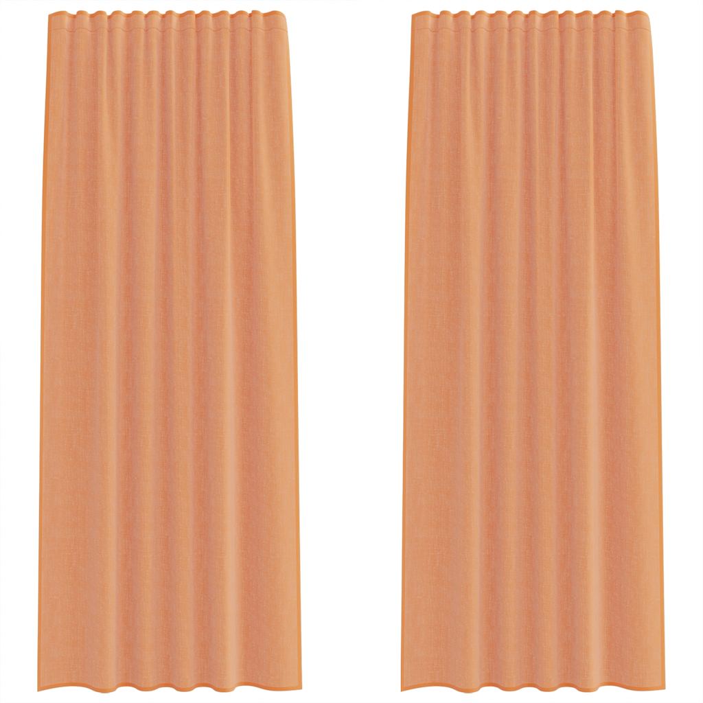 Vidaxl voile gordijnen met roedezakken 2 st terracotta