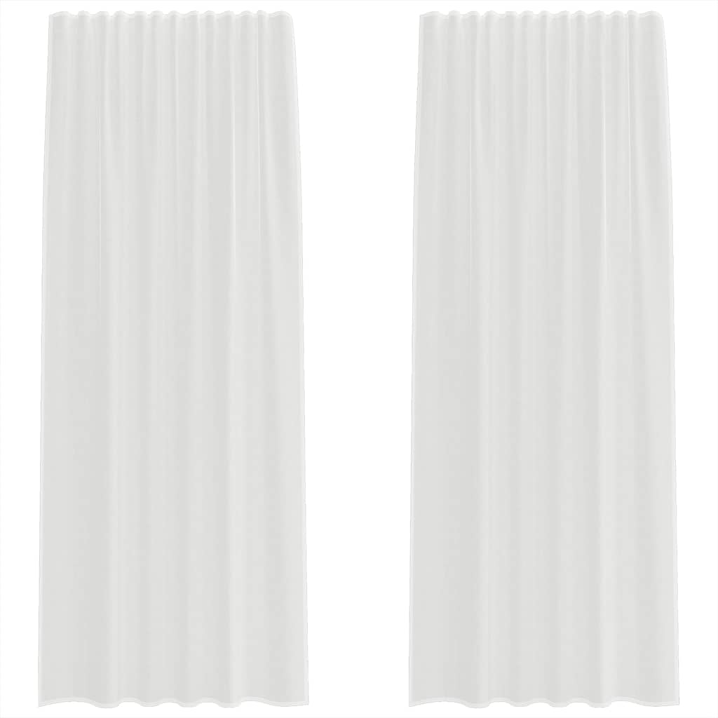 Vidaxl gordijnen voile met roedezakken 2 st wit