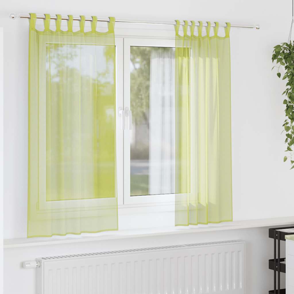 Vidaxl gordijnen voile met lipje top 2 st appelgroen