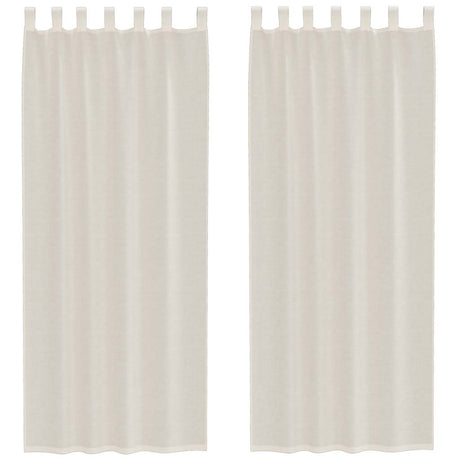 Vidaxl gordijnen voile met tab top 2 st crèmekleurig