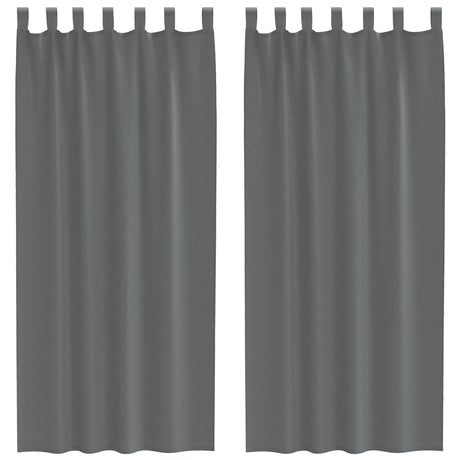 Vidaxl gordijnen voile met lussen 2 st 140x245 cm donkergrijs