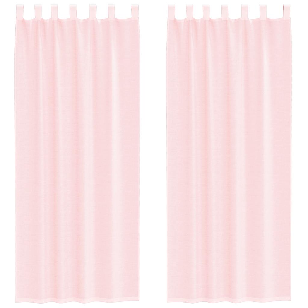 Vidaxl gordijnen voile met lussen 2 st 140x260 cm lichtroze