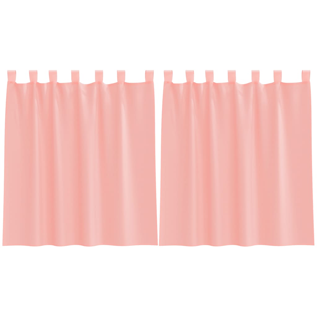 Vidaxl gordijnen voile met lussen 2 st 140x140 cm roze