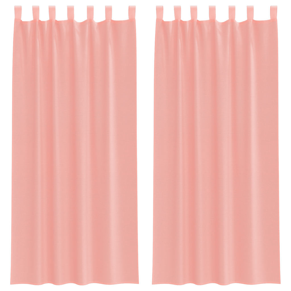 Vidaxl gordijnen voile met lussen 2 st 140x225 cm roze