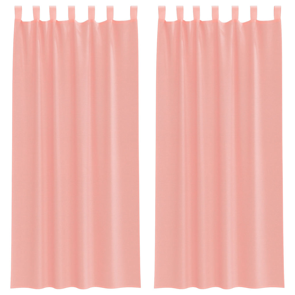 Vidaxl gordijnen met lussen 2 st 140x245 cm roze