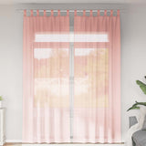 Vidaxl gordijnen voile met lussen 2 st 140x260 cm roze