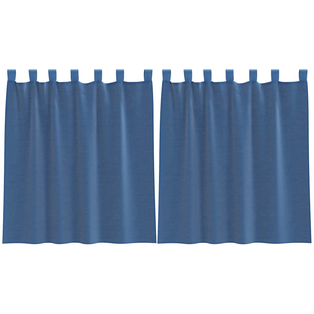 Vidaxl gordijnen voile met lussen 2 st 140x140 cm koningsblauw