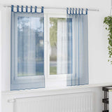 Vidaxl gordijnen voile met lussen 2 st 140x140 cm koningsblauw