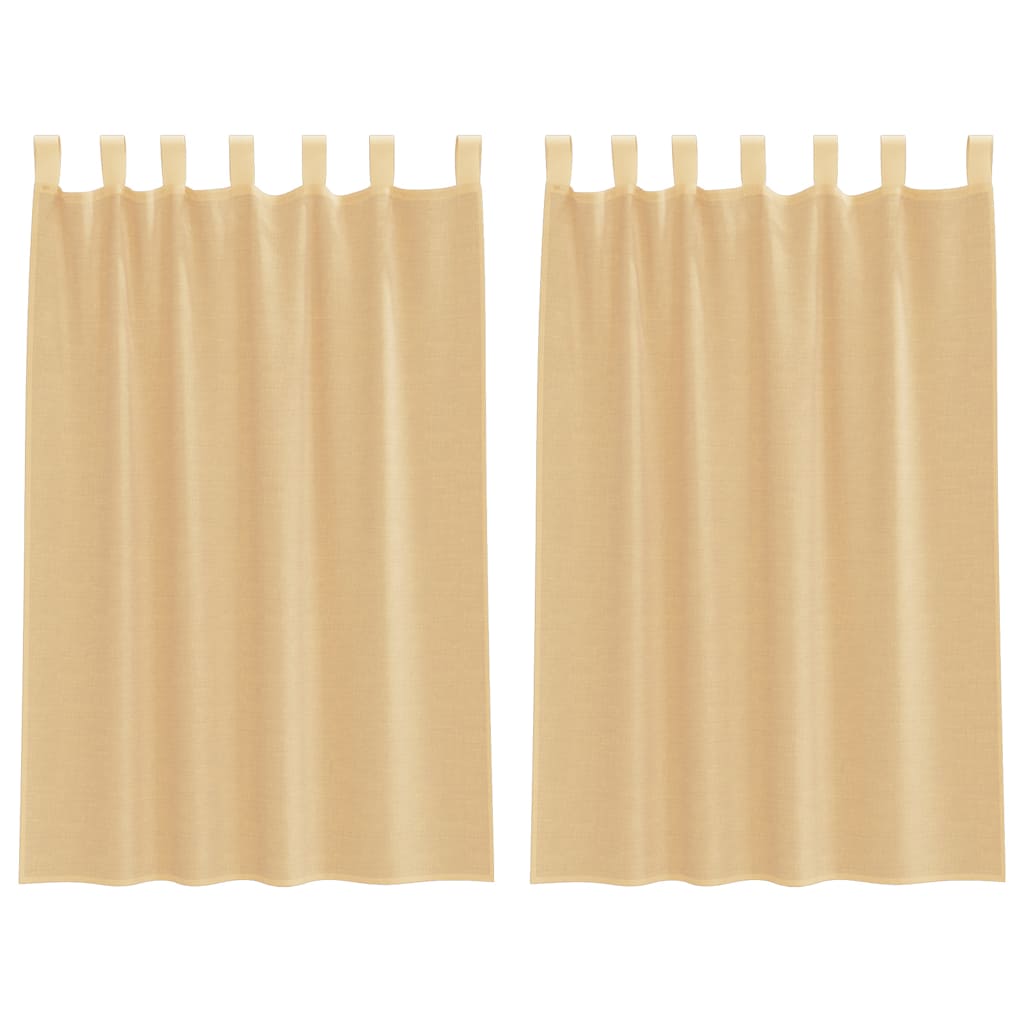 Vidaxl gordijnen met lussen 2 st zand 140x175 cm zand