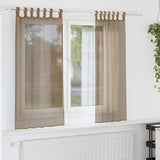 Vidaxl gordijnen voile met lussen 2 st 140x175 cm lichtbruin