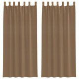 Vidaxl gordijnen voile met lussen 2 st 140x245 cm lichtbruin