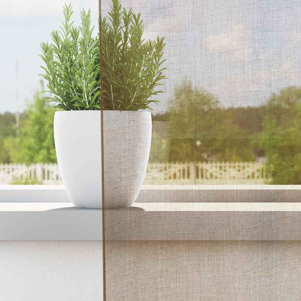 Vidaxl gordijnen voile met lussen 2 st 140x245 cm lichtbruin