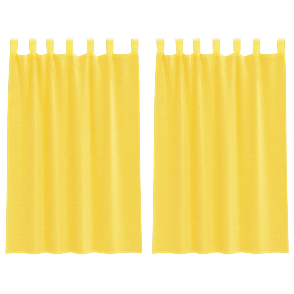 Vidaxl gordijnen met lussen 2 st 140x175 cm geel