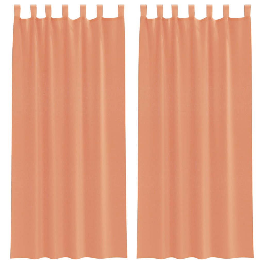Vidaxl gordijnen voile met lussen 2 st terracotta 140x225 cm