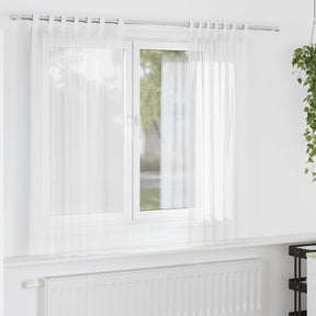Vidaxl gordijnen voile met lussen 2 st 140x140 cm wit