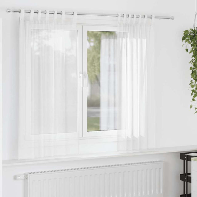 Vidaxl gordijnen voile met lussen 2 st 140x175 cm wit