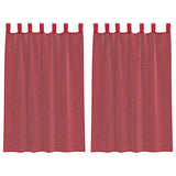 Vidaxl gordijnen voile met lussen 2 st 140x175 cm wijnrood