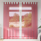 Vidaxl gordijnen voile met lussen 2 st 140x225 cm wijnrood