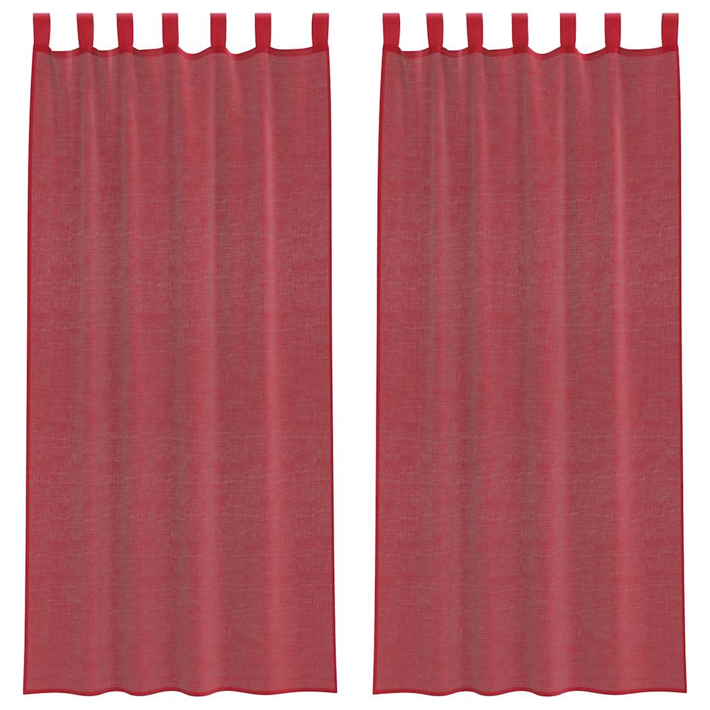 Vidaxl gordijnen met lussen 2 st 140x245 cm wijnrood